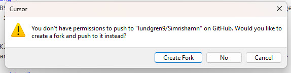 Felmeddelande: Du har inte tillstånd
